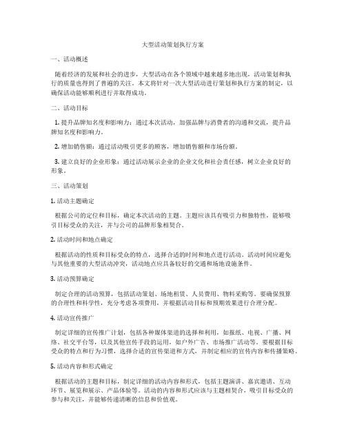 大型活动策划执行方案