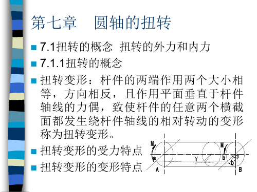 工程力学第七章    圆轴的扭转