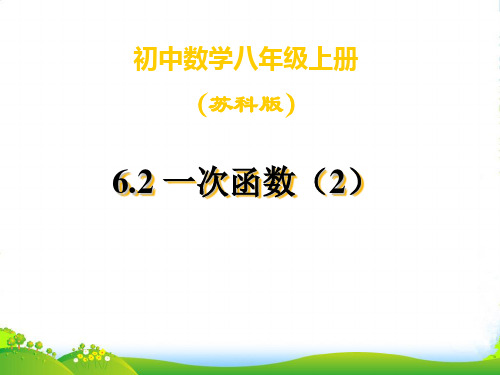 苏科版八年级数学上册《6.2一次函数(2)》课件