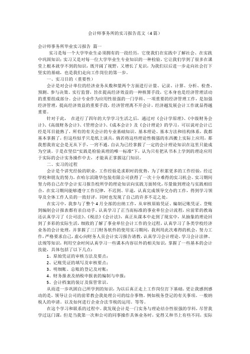 会计师事务所的实习报告范文(4篇)