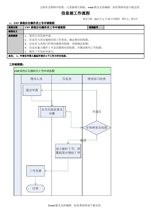 ERP信息部工作流程