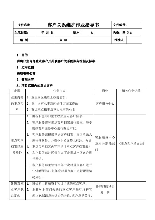 客户关系维护作业指导书(2)