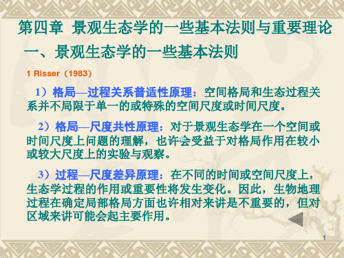 第四章景观生态学的一些基本法则与重要理论