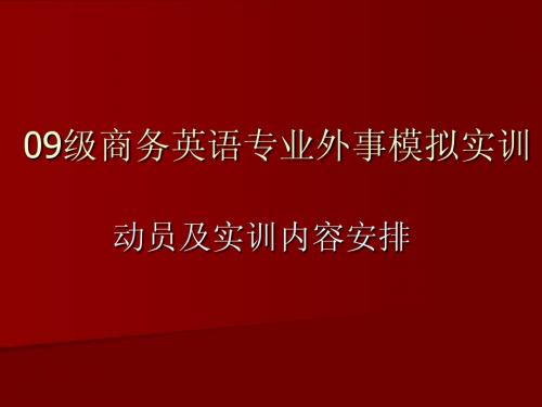 09级外事模拟训练实习