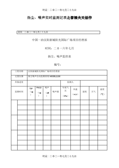 扬尘、噪声监测表