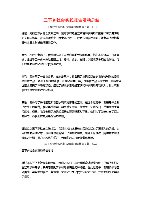 三下乡社会实践报告活动总结2篇