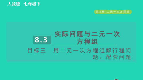 七年级数学下册8、3实际问题与二元一次方程组目标三用二元一次方程组解行程问题配套问题习题新版新人教版