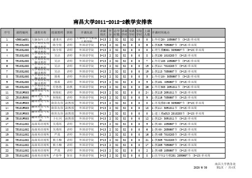 2011-2012-2II类通识课未选满30人的班级