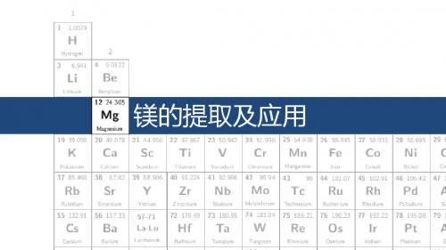 镁的提取及应用