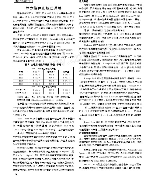 尼龙染色和整理进展