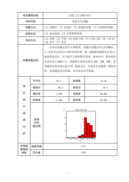 (完整版)试卷分析模板