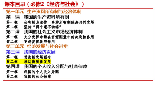 3.2推动高质量发展课件-2025届高考政治一轮复习统编版必修二经济与社会