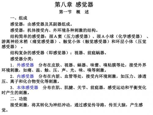 感觉器由感受器及其副器组成讲解PPT课件