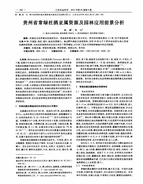 贵州省常绿杜鹃亚属资源及园林应用前景分析