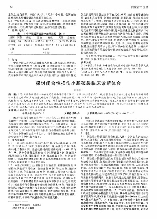 探讨闭合性损伤小肠破裂临床诊断体会