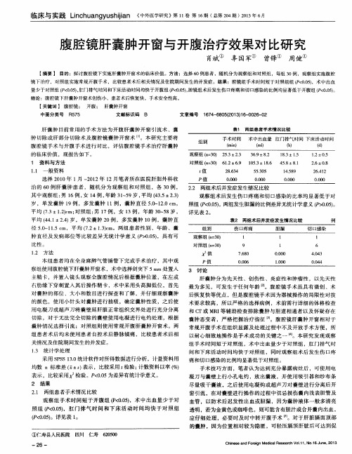 腹腔镜肝囊肿开窗与开腹治疗效果对比研究