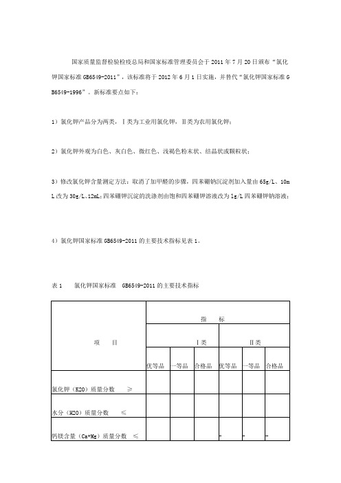 氯化钾国家标准(gb6549-)