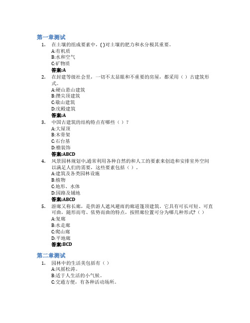 园林规划设计智慧树知到答案章节测试2023年玉林师范学院