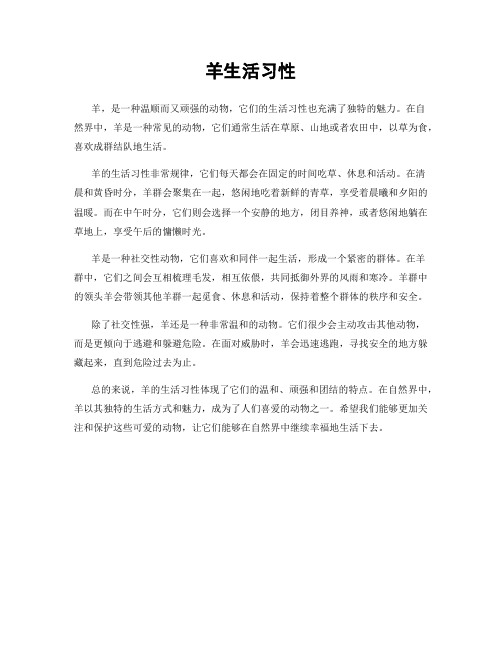 羊生活习性