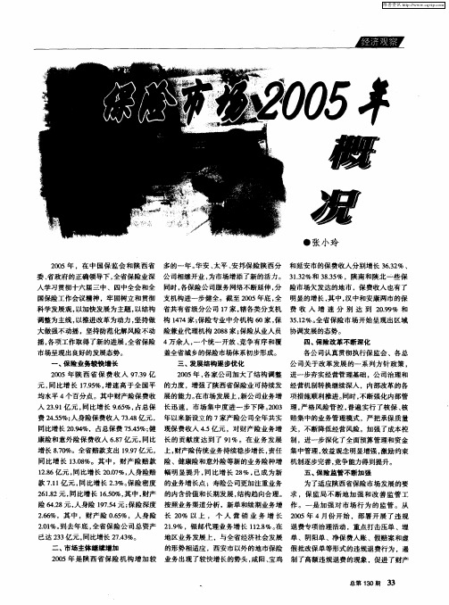 保险市场2005年概况