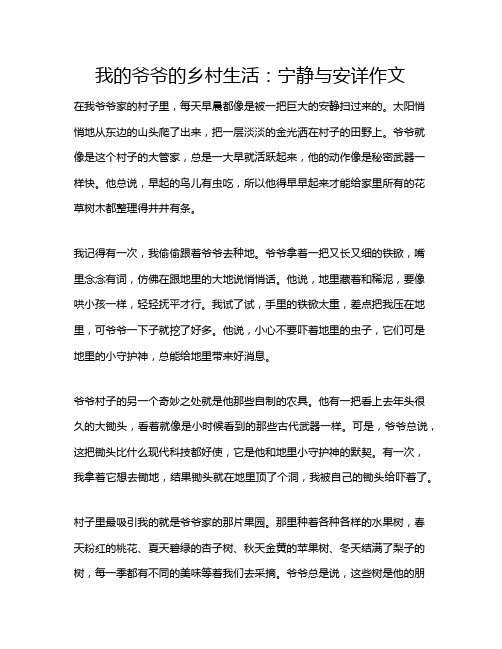 我的爷爷的乡村生活：宁静与安详作文