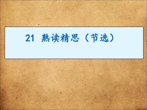 西南师大版六年级语文下册《六单元  21 熟读精思(节选)》课件_7