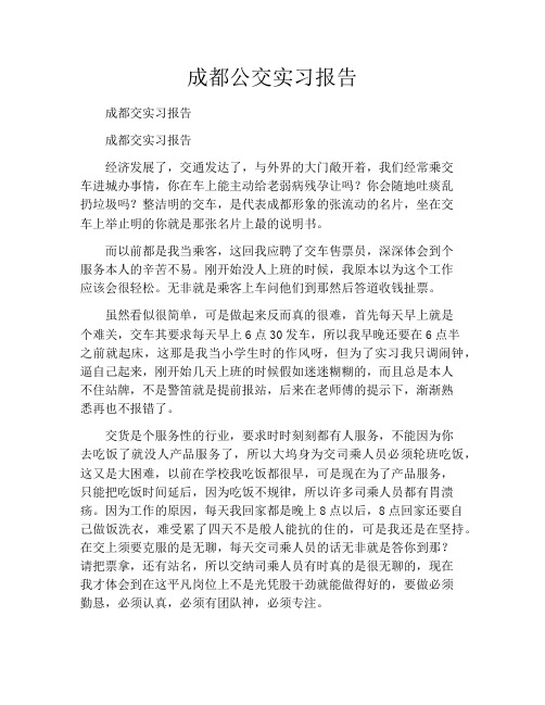 成都公交实习报告