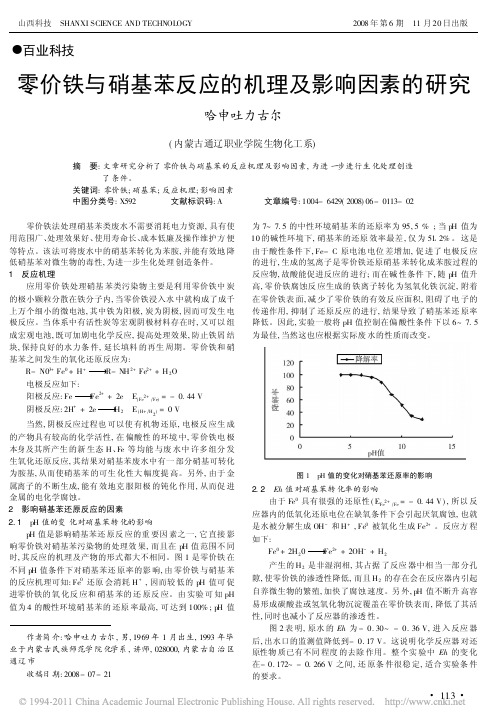 零价铁与硝基苯反应的机理及影响因素的研究_哈申吐力古尔