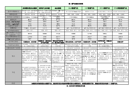 煤气化综合分析表.