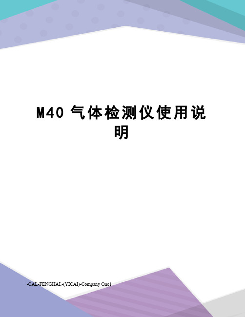 M40气体检测仪使用说明