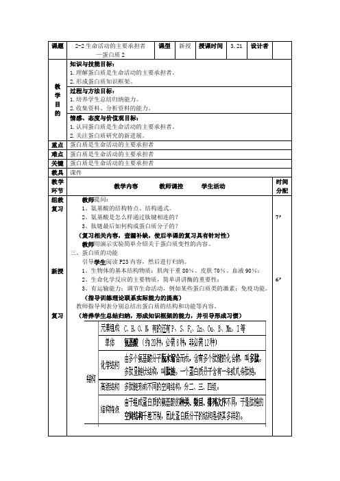 第二节 生命活动的主要承担者—蛋白质2