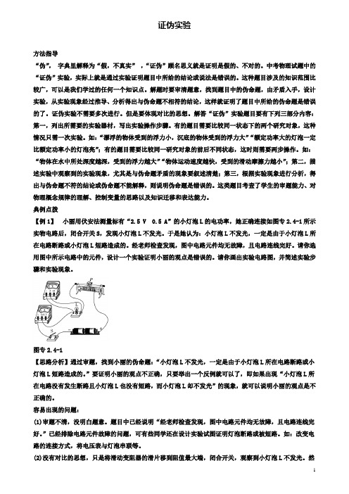 中考物理专题复习资料证伪实验