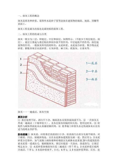 抹灰工程施工工艺及质量通病预防与控制