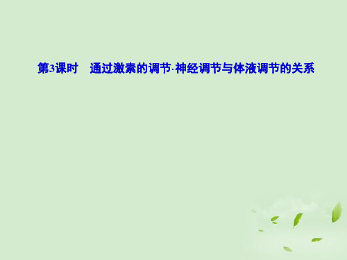 高考生物一轮复习 第1、2章第3课时通过激素的调节神经调节与体液调节的关系课件 新人教版必修3