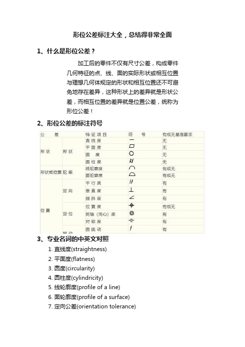 形位公差标注大全，总结得非常全面