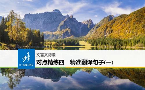 2019届高考语文(人教版全国)大一轮复习课件：对点精练四精准翻译句子(一)