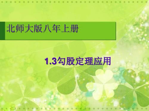 北师大版数学八上 1.3勾股定理的应用  课件(共18张PPT)