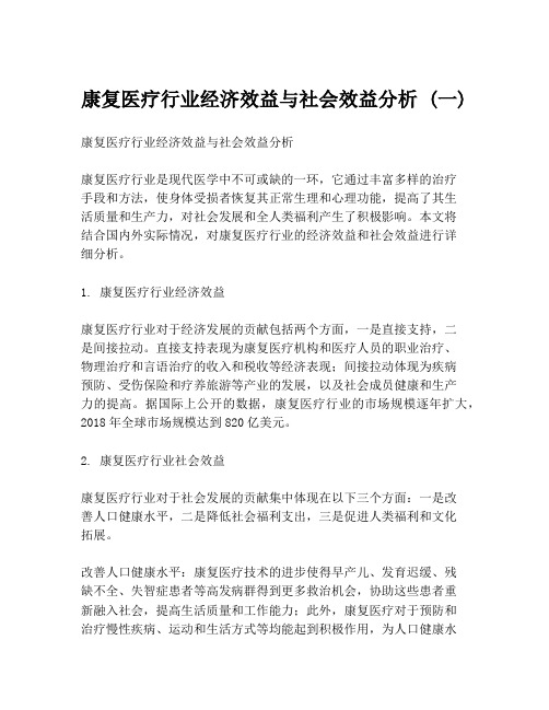 康复医疗行业经济效益与社会效益分析 (一)