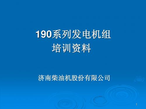 190系列发电机组培训资料