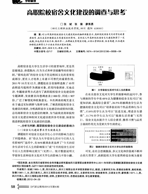 高职院校宿舍文化建设的调查与思考