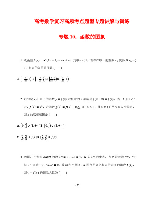 高考数学复习高频考点题型专题讲解与训练10---函数的图象(附解析答案)