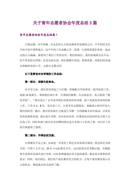 关于青年志愿者协会年度总结3篇