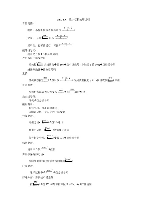 NEC EX  数字话机使用说明