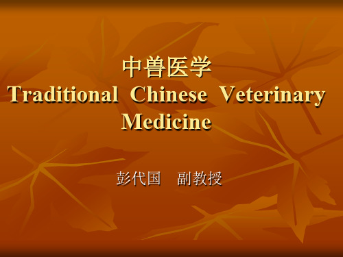 中兽医学基础