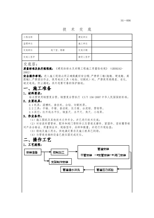 钢塑复合管技术交底大全