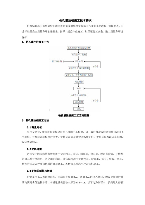 钻孔灌注桩施工技术要求