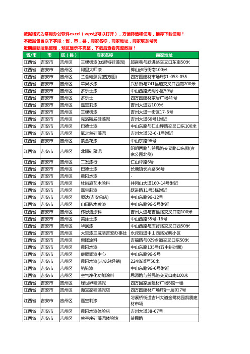 2020新版江西省吉安市吉州区涂料工商企业公司商家名录名单黄页联系电话号码地址大全71家