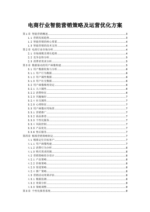 电商行业智能营销策略及运营优化方案