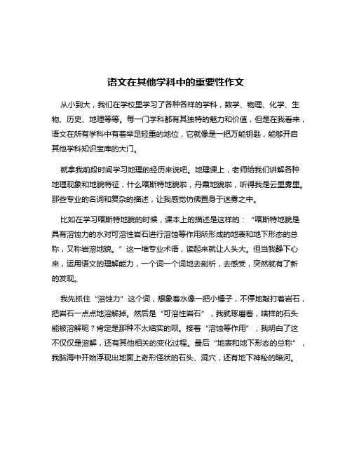 语文在其他学科中的重要性作文