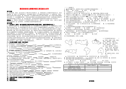 七年级地理上册 第4章 居民与聚落章末复习导学案(1) 新人教版